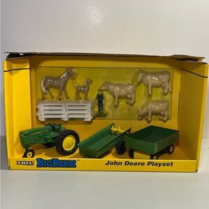 NEW Vintage ERTL Big Farm John Deere Playset, Tractor, Cows, Horses,